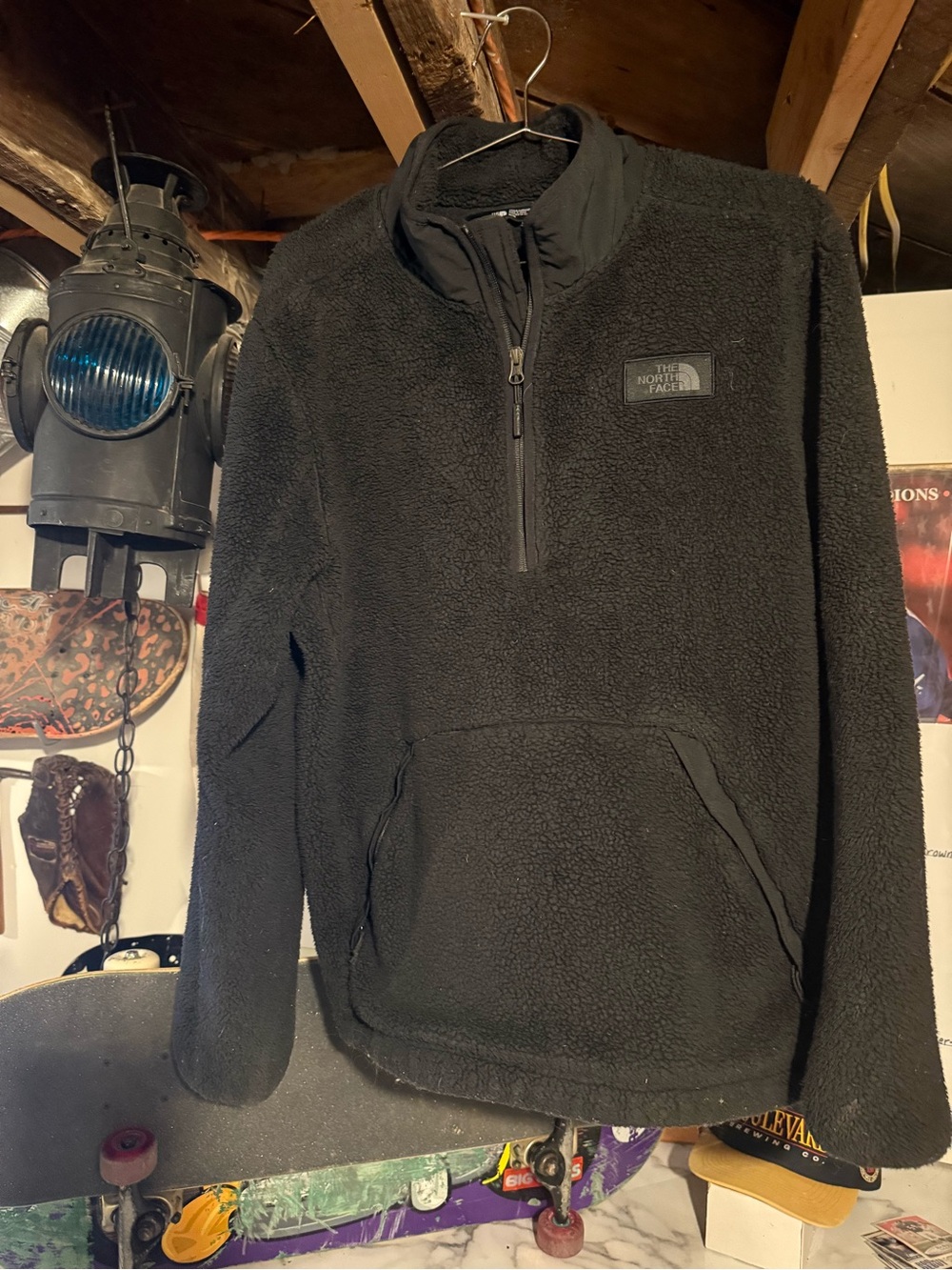 The North Face Black Sherpa Fleece Quarter-Zip Pullover